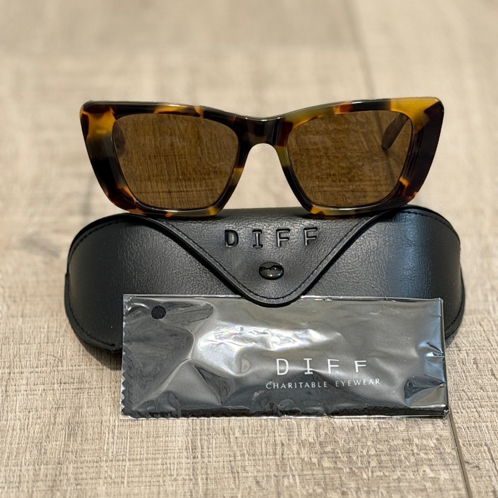 Diff Eyewear - Wild Tortoise Brown Gradient Sungl… - image 2